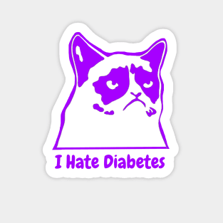 I Hate Diabetes Purple Sticker